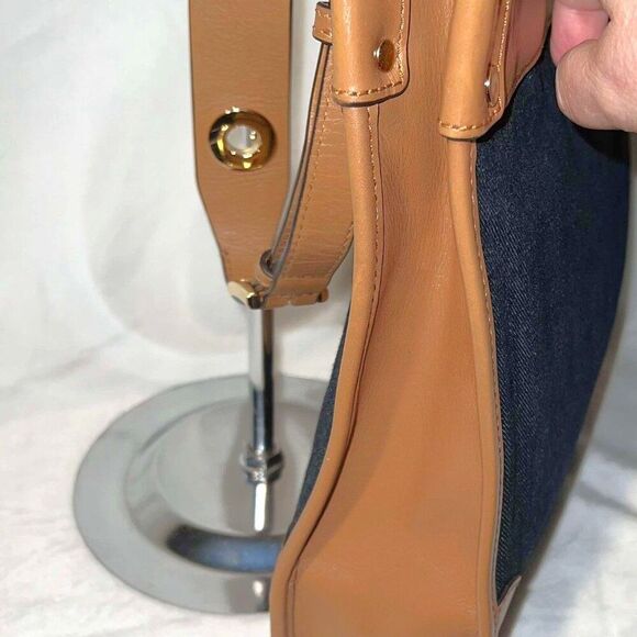 Michael Kors Sullivan Large Leather & Denim Messenger Bag Leather Trim - EUC - Picture 6 of 12